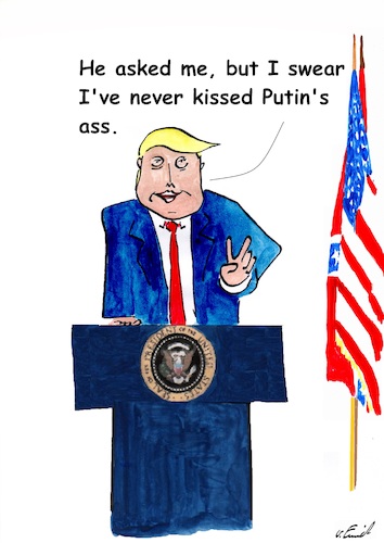 Cartoon: Putins back (medium) by Stefan von Emmerich tagged vote,him,away,donald,trump,dump,president,america,the,liar,tweets,tonight