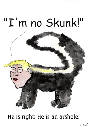 Cartoon: Skunk (medium) by Stefan von Emmerich tagged trump,dump,donald,stupid,animal,karikatur,cartoon
