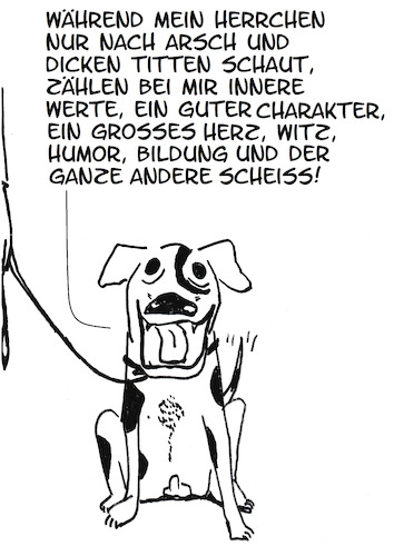 Cartoon: Stinki und die Liebe (medium) by Stefan von Emmerich tagged hund,liebe,anstand