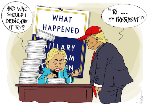 Cartoon: Dedicated to My President (medium) by NEM0 tagged hillary,rodham,clinton,dnc,democrat,presidency,presidential,candidate,book,signing,dedicationmemoirs,2016,campaign,election,donald,trump,nemo,nem0,hillary,rodham,clinton,dnc,democrat,presidency,presidential,candidate,book,signing,dedicationmemoirs,2016,campaign,election,donald,trump,nemo,nem0