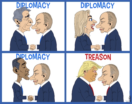 Cartoon: Diplomacy (medium) by NEM0 tagged putin,hillary,clinton,obama,us,usa,russia,diplomacy,collusion,trump,dossier,fake,news,treason,nemo,nem0,putin,hillary,clinton,obama,us,usa,russia,diplomacy,collusion,trump,dossier,fake,news,treason,nemo,nem0