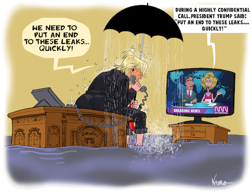 Cartoon: Instant Trump Leaks (medium) by NEM0 tagged trump,washington,spy,spying,intelligence,nsa,fbi,cia,illegal,classified,leaks,cyber,surveillance,coup,media,nemo,nem0,trump,washington,spy,spying,intelligence,nsa,fbi,cia,illegal,classified,leaks,cyber,surveillance,coup,media,nemo,nem0