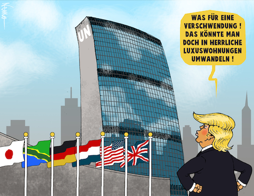 Cartoon: UNtaughlich (medium) by NEM0 tagged un,trump,nemo,nem0,un,trump