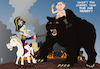 Cartoon: Macroleon Versus Russia (small) by NEM0 tagged us,usa,russia,ukraine,france,nato,north,atlantic,treaty,organisation,eu,europe,euro,sanctions,article,council,threat,alliance,automatic,response,macron,putin,bear,proxy,direct,war,conflict,cold,hot,weaponds,fund,troops,wwiii,imperialism,hyperimperialism,donbas,crimea,nemo