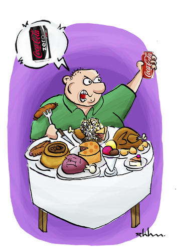 Cartoon: Calories (medium) by elihu tagged calories,food,coca,cola,elihu