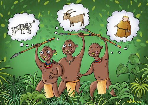 Cartoon: Food (medium) by elihu tagged jungle,canibal,food