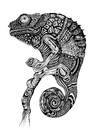Cartoon: Chameleon (small) by Battlestar tagged animal tiere chamäleon chameleon blackandwhite drawing zeichnung illustration nature natur exotic