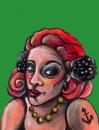 Cartoon: Me Old (small) by Battlestar tagged old,woman,illustration,tattoo,red,hair