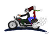 Cartoon: connection (small) by julianloa tagged love connection speed motorcycle helmets