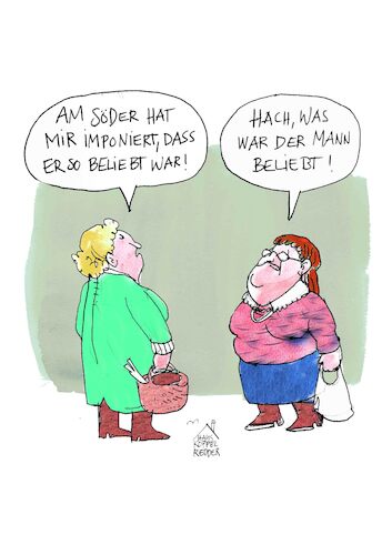 Cartoon: Beliebtheit (medium) by Koppelredder tagged beliebtheit,söder,wahl,cdu,csu,union,nostalgie,bayern,beliebtheit,söder,wahl,cdu,csu,union,nostalgie,bayern