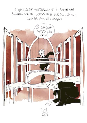 Cartoon: Brücken (medium) by Koppelredder tagged brücke,brückenbau,laschet,union,cdu,csu,kanzlerkandidat,bundestagswahl,umfragewerte,brücke,brückenbau,laschet,union,cdu,csu,kanzlerkandidat,bundestagswahl,umfragewerte