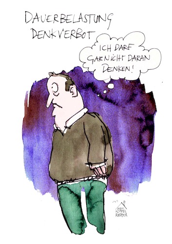 Cartoon: Denkverbot (medium) by Koppelredder tagged denkverbot,verbot,verbote,denken,querdenken,belastung,opferrolle,selbstmitleid,denkverbot,verbot,verbote,denken,querdenken,belastung,opferrolle,selbstmitleid