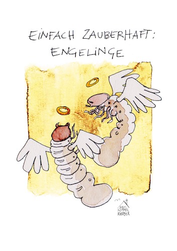 Cartoon: Engelinge (medium) by Koppelredder tagged advent,weihnachten,engel,engerlinge,besinnliches,advent,weihnachten,engel,engerlinge,besinnliches