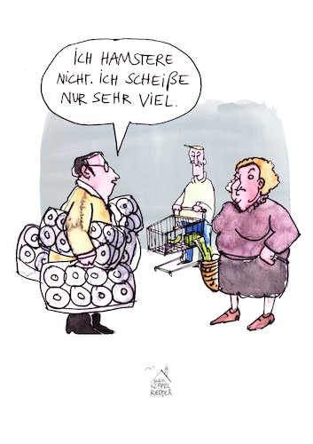 Cartoon: Es wird nicht gehamstert (medium) by Koppelredder tagged hamstern,hamsterkäufe,lockdown,quarantäne,toilettenpapier,klopapier,supermarkt,prepper,vorratshaltung,hamstern,hamsterkäufe,lockdown,quarantäne,toilettenpapier,klopapier,supermarkt,prepper,vorratshaltung