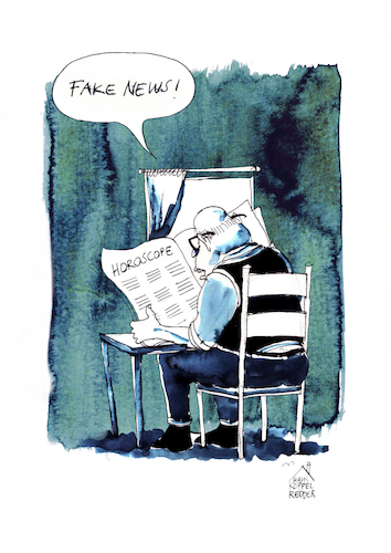 Cartoon: Fake News (medium) by Koppelredder tagged horoscope,fake,fakenews,newspaper,rage,horoscope,fake,fakenews,newspaper,rage