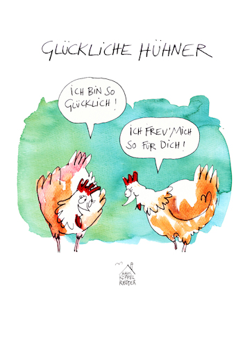 Cartoon: Glück (medium) by Koppelredder tagged glück,hühner,käfighaltung,freilandhaltung,bio,glück,hühner,käfighaltung,freilandhaltung,bio