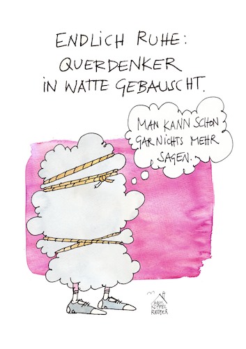 Cartoon: Querdenker (medium) by Koppelredder tagged querdenker,corona,meinungsfreiheit,watte,querdenker,corona,meinungsfreiheit,watte