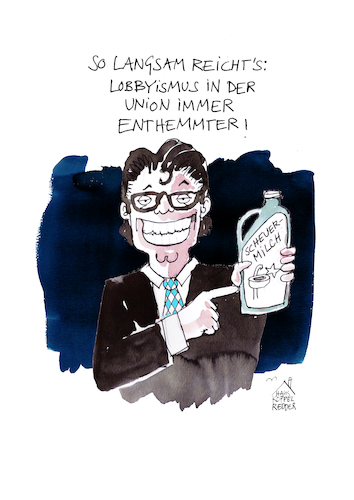 Cartoon: Scheuer (medium) by Koppelredder tagged lobbyismus,cdu,csu,amthor,andreasscheuer,korruption,scheuermilch,lobbyismus,cdu,csu,amthor,andreasscheuer,korruption,scheuermilch