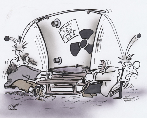Cartoon: Castortransport (medium) by HSB-Cartoon tagged atom,atomtransport,castor,nuklear,verstrahlung,atomkraft,atomkraftgegner