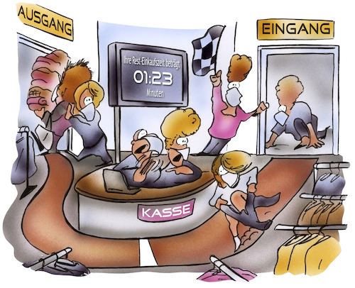 Cartoon: Corona shopping (medium) by HSB-Cartoon tagged shoppen,shopping,shop,einzelhandel,einzelhändler,kunde,kundschaft,geschäft,verkauf,verkäufer,verkäuferin,modelade,modegeschäft,einkaufsverhalten,boutique,covid19,corona,lockdown,shoppen,shopping,shop,einzelhandel,einzelhändler,kunde,kundschaft,geschäft,verkauf,verkäufer,verkäuferin,modelade,modegeschäft,einkaufsverhalten,boutique,covid19,corona,lockdown