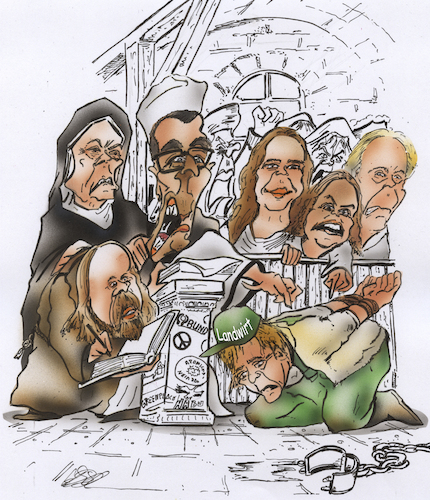 Cartoon: Die grüne Inquisition (medium) by HSB-Cartoon tagged inquisition,inquisitor,landwirtschaft,umweltminister,agrar,landwirtschaftsminister,cem,özdemir,renate,künast,anton,hofreiter,geschichte,greta,thunberg,grüne,politik,agrrpolitik,umweltauflage,verurteilung,inquisition,inquisitor,landwirtschaft,umweltminister,agrar,landwirtschaftsminister,cem,özdemir,renate,künast,anton,hofreiter,geschichte,greta,thunberg,grüne,politik,agrrpolitik,umweltauflage,verurteilung