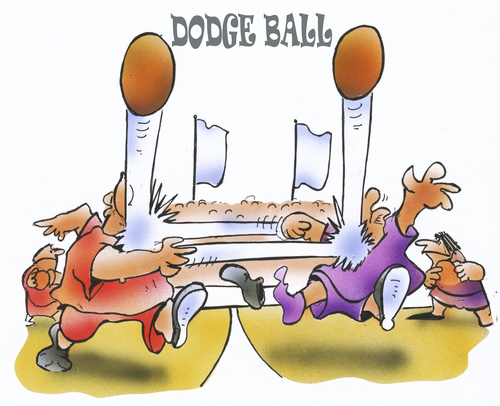 Cartoon: dodge ball (medium) by HSB-Cartoon tagged dodgeball,ball,sport,funsport,airbrush,sport,ball,ballsport