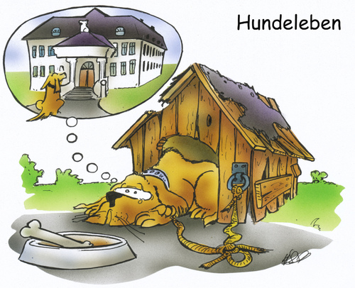 Cartoon: dogs life (medium) by HSB-Cartoon tagged hund,dog,animal,life,tiere,hundehütte,palast,villa,leben,cartoon,caricature,tiere,illustration,hunde,hund,haustiere