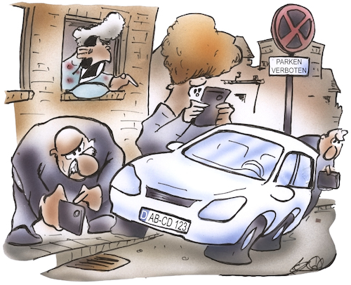 Cartoon: Falschparker App (medium) by HSB-Cartoon tagged denunziant,denunzieren,anzeigen,app,handy,falschparker,beobachten,verkehrswidrig,auto,verkehr,parkverbot,fotografieren,bilder,polizei,ordnungsamt,straftat,denunziant,denunzieren,anzeigen,app,handy,falschparker,beobachten,verkehrswidrig,auto,verkehr,parkverbot,fotografieren,bilder,polizei,ordnungsamt,straftat