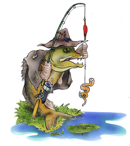 Cartoon: fishing fish (medium) by HSB-Cartoon tagged fish,zander,angel,fishing,illustration,fische,fisch,angler,angeln,hobby,freizeit,wurm,fangen,fischfang,sport