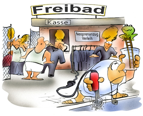 Cartoon: Freibadwetter (medium) by HSB-Cartoon tagged cold,frog,pool,summer,swimming,warm,weather,airbrush,bademeister,eröffnung,freibad,freibadsaison,freibadwetter,frühjahr,frühling,hsb,kalt,kälte,lokalkarikatur,neopren,neoprenanzug,saisonstart,schwimmbad,schwimmen,schwimmmeister,sommer,start,wetter,wetterfrosch,wärme,cold,frog,pool,summer,swimming,warm,weather,airbrush,bademeister,eröffnung,freibad,freibadsaison,freibadwetter,frühjahr,frühling,hsb,kalt,kälte,lokalkarikatur,neopren,neoprenanzug,saisonstart,schwimmbad,schwimmen,schwimmmeister,sommer,start,wetter,wetterfrosch,wärme