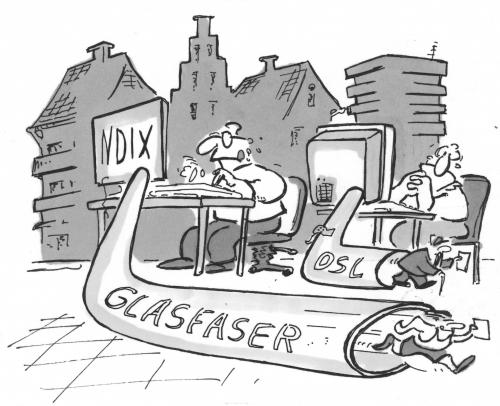 Cartoon: Glasfaserkabel (medium) by HSB-Cartoon tagged glasfaser,internet,pc,computer,user,server,provider,dsl