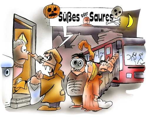 Cartoon: Halloween (medium) by HSB-Cartoon tagged airbrush,angst,besuch,brauch,brauchtum,cartoon,drohung,halloween,haustür,herbst,hsb,hsbc,hsbcartoon,jugendliche,karikatur,karrikatur,kinder,klingeln,oktober,sammeln,saures,sitte,streich,süßes,süßigkeiten,verkleidung,airbrush,angst,besuch,brauch,brauchtum,cartoon,drohung,halloween,haustür,herbst,hsb,hsbc,hsbcartoon,jugendliche,karikatur,karrikatur,kinder,klingeln,oktober,sammeln,saures,sitte,streich,süßes,süßigkeiten,verkleidung