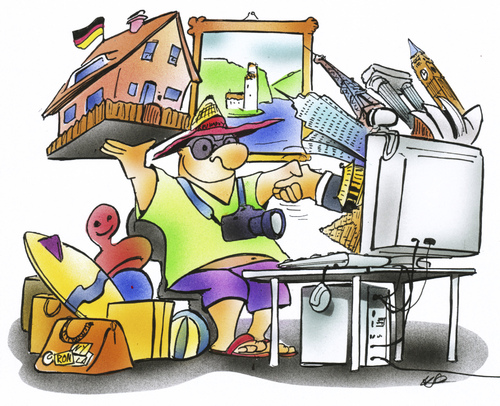 Cartoon: Haustausch in den Ferien (medium) by HSB-Cartoon tagged airbrush,karikatur,cartoon,wohnungstausch,eigentumswohnung,eigenheim,haus,feriendomizil,ferienort,urlaubsort,weltweit,welt,fernweh,international,internet,pc,computer,ferienhaus,fwerien,holiday,urlaub,urlaub,ferien,computer,pc,internet,fernweh