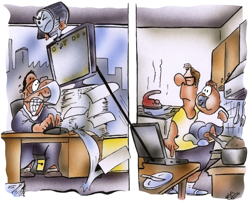 Cartoon: Homeoffice (medium) by HSB-Cartoon tagged homeoffice,büro,angestellter,arbeit,büroarbeit,haushaltsarbeit,kinderbetreuung,chef,computer,internet,computerarbeit,job,manager,handel,karriee,verwaltung,cartoon,homeoffice,büro,angestellter,arbeit,büroarbeit,haushaltsarbeit,kinderbetreuung,chef,computer,internet,computerarbeit,job,manager,handel,karriee,verwaltung,cartoon