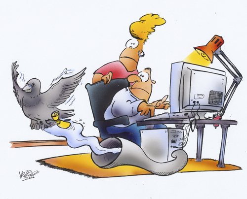 Cartoon: Internet auf dem Lande (medium) by HSB-Cartoon tagged internet,breitbandkabel,dsl,computer,pc,user,brieftaube,internet,dsl,computer,pc,user,brieftaube,technik