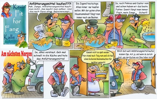 Cartoon: Kevin und Opa Kalle (medium) by HSB-Cartoon tagged angeln,fisch,wasser,angler,opa,teenager,junge,angelsport,comicstrip,comicserie,comic,airbrush