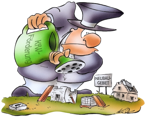 Cartoon: KFW Förderung (medium) by HSB-Cartoon tagged kfw,hausfinanzierung,fördergelder,fördermittel,bank,förderbank,finanzen,baumarkt,baupreise,neubau,baufinanzierung,bauprämie,einfamilienhaus,wohnungsbau,städtebau,cartoon,konjunkturprogramm,kredit,baukredit,kfw,hausfinanzierung,fördergelder,fördermittel,bank,förderbank,finanzen,baumarkt,baupreise,neubau,baufinanzierung,bauprämie,einfamilienhaus,wohnungsbau,städtebau,cartoon,konjunkturprogramm,kredit,baukredit