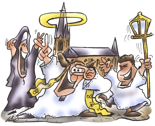 Cartoon: Kirche kann auch mal Spaß machen (medium) by HSB-Cartoon tagged kirche,kirchenfeier,pfarrfest,spaß,pastor,pfarrer,diakon,vikar,klerus,kircheneintritt,kirchenaustritt,nonne,ordensschwester,messdiener,katholisch,evangelisch,glaube,strenggläubig,kirche,kirchenfeier,pfarrfest,spaß,pastor,pfarrer,diakon,vikar,klerus,kircheneintritt,kirchenaustritt,nonne,ordensschwester,messdiener,katholisch,evangelisch,glaube,strenggläubig