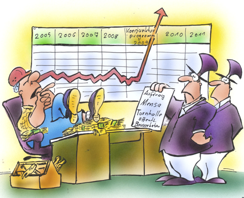 Cartoon: Konjunkturprogramm (medium) by HSB-Cartoon tagged konjunkturprogram,wirtschaft,handwerk,handel,politik,politiker,lokalpolitik,steuern,schulden