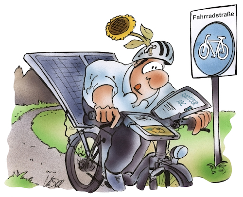 Cartoon: Öko-bike (medium) by HSB-Cartoon tagged ökostrom,solaranlage,solarpanell,solarstrom,photovoltaik,karrikatur,ebike,elektrofahrrad,radweg,radtour,radfahrer,radler,radstrecke,akku,fahrradbatterie,karikatur,ökostrom,solaranlage,solarpanell,solarstrom,photovoltaik,karrikatur,ebike,elektrofahrrad,radweg,radtour,radfahrer,radler,radstrecke,akku,fahrradbatterie,karikatur