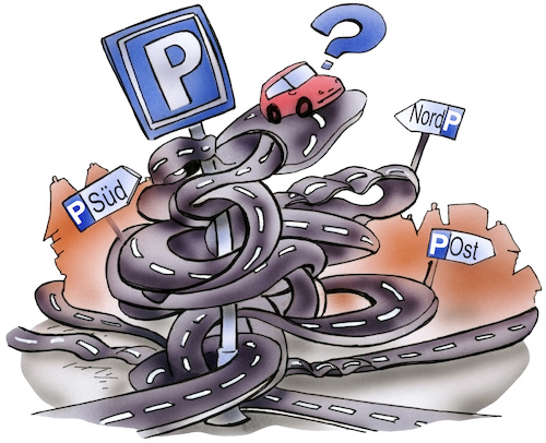 Cartoon: Parklplatzsuche (medium) by HSB-Cartoon tagged parkplatz,parkplatzsuche,parken,parkleitsystem,parkhaus,weg,wegebeschreibung,ausschilderung,schilderwald,strassenverkehr,straßenverkehr,beschilderung,parkschild,straßenschild,zufahrtsstraße,parkplatznot,cartoon,verkehr,cartoonzeichner,auto,autoverkehr,stellplatz,karikatur,parkplatz,parkplatzsuche,parken,parkleitsystem,parkhaus,weg,wegebeschreibung,ausschilderung,schilderwald,strassenverkehr,straßenverkehr,beschilderung,parkschild,straßenschild,zufahrtsstraße,parkplatznot,cartoon,verkehr,cartoonzeichner,auto,autoverkehr,stellplatz,karikatur