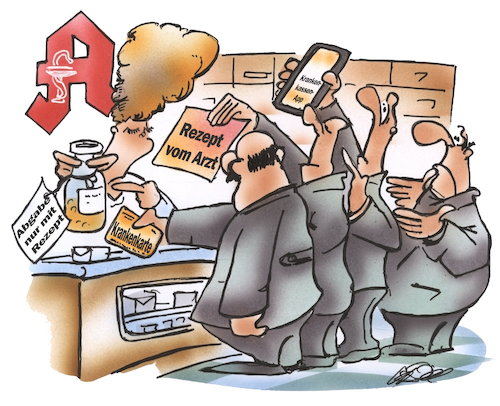 Cartoon: Rezept (medium) by HSB-Cartoon tagged rezept,apotheke,medizin,app,handy,ecard,apotheker,apothekerin,tabletten,pillen,dosis,handyapp,verordnung,verschreibung,verschreibungspflichtig,rezept,apotheke,medizin,app,handy,ecard,apotheker,apothekerin,tabletten,pillen,dosis,handyapp,verordnung,verschreibung,verschreibungspflichtig