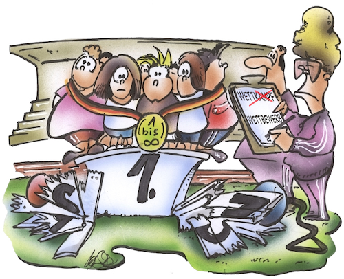 Cartoon: Sportwettbewerb (medium) by HSB-Cartoon tagged bundesjugendspiele,turnen,sportabzeichen,sportler,wettbewerb,kindersport,jugendsport,urkunde,ehrenmedallie,medallie,auszeichnung,sieger,verlierer,olympia,leichtathletik,bundesjugendspiele,turnen,sportabzeichen,sportler,wettbewerb,kindersport,jugendsport,urkunde,ehrenmedallie,medallie,auszeichnung,sieger,verlierer,olympia,leichtathletik