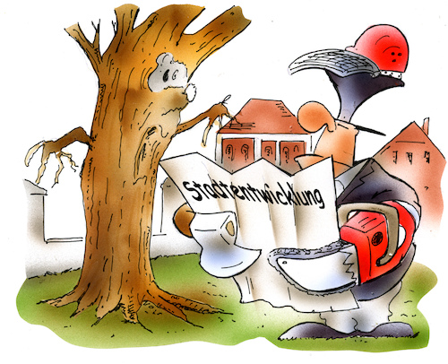 Cartoon: Stadtentwicklung (medium) by HSB-Cartoon tagged stadtentwicklung,stadterweiterung,wohnungsnot,wohnraumschaffung,bauplan,bebauung,bebauungsplan,baugenehmigung,baugenehmigungsverfahren,grundstück,stadtverwaltung,karikatur,karikaturist,karikaturzeichner,baum,baumfällung,baumbestand,urbanisierung,säge,motorsäge,axt,beil,planung,stadtentwicklung,stadterweiterung,wohnungsnot,wohnraumschaffung,bauplan,bebauung,bebauungsplan,baugenehmigung,baugenehmigungsverfahren,grundstück,stadtverwaltung,karikatur,karikaturist,karikaturzeichner,baum,baumfällung,baumbestand,urbanisierung,säge,motorsäge,axt,beil,planung