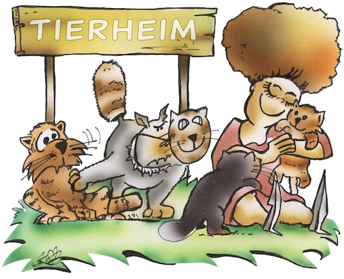 Cartoon: Streicheleinheiten für Tiere (medium) by HSB-Cartoon tagged tierheim,tierschutz,katzen,streunende,katzenliebhaber,stubentiger,tierauffangstation,tierliebe,kuscheln,streicheln,katzenbaum,siamkatze,perserkatze,waldkatze,hofkatze,bengalkatze,tierheim,tierschutz,katzen,streunende,katzenliebhaber,stubentiger,tierauffangstation,tierliebe,kuscheln,streicheln,katzenbaum,siamkatze,perserkatze,waldkatze,hofkatze,bengalkatze