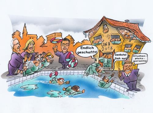 Cartoon: Turbo Abi (medium) by HSB-Cartoon tagged abitur,schule,schüler,regierung,gymnasium,nrw,abi,universität