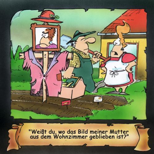 Cartoon: Vogelscheuche (medium) by HSB-Cartoon tagged garten,vogelscheuche,schwiegermutter,garten,vogelscheuche,schwiegermutter,krähe,schädling,saat,gemüse,beet,bauer,landwirtschaft,vogelschreck,furcht,panik,angst