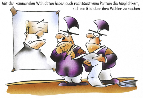 Cartoon: Wahldaten (medium) by HSB-Cartoon tagged wahl,wahlen,wähler,politik,parteien,wahlkampf,npd,rechtsextreme,rechte,wählerverzeichnis,kommune,daten,datenschutz,airbrush,wahl,wähler,wahlen,parteien,wahlkampf,npd,rechtsextreme,rechte