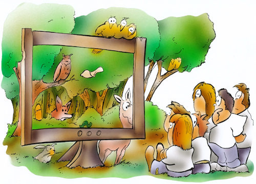 Cartoon: Waldschule (medium) by HSB-Cartoon tagged animal,animals,environment,lesson,nature,outdoor,pupil,school,television,tv,wildlife,youth,airbrush,außen,außenwelt,baumschule,begeisterung,draußen,einstellung,fernseher,hsb,interesse,jugend,kinder,kindererziehung,lehrer,lehrplan,lokalkarikatur,natur,schule,schulstunde,schüler,stunde,tiere,tierwelt,umwelt,unterhaltung,unterricht,unterrichtsstunde,vorurteil,wald,waldschule,weitblick,animal,animals,environment,lesson,nature,outdoor,pupil,school,television,tv,wildlife,youth,airbrush,außen,außenwelt,baumschule,begeisterung,draußen,einstellung,fernseher,hsb,interesse,jugend,kinder,kindererziehung,lehrer,lehrplan,lokalkarikatur,natur,schule,schulstunde,schüler,stunde,tiere,tierwelt,umwelt,unterhaltung,unterricht,unterrichtsstunde,vorurteil,wald,waldschule,weitblick