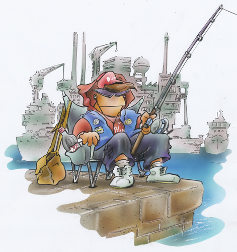Cartoon: young fishing expert (medium) by HSB-Cartoon tagged fishing,teen,sea,harbour,comic,character,illustration,fischen,fischer,fische,hobby,freizeit,meer,sport